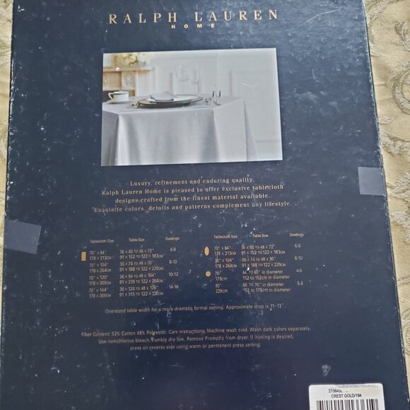 Ralph Lauren Home Silver-Ton Exclusive Oblong Tablecloth - Picture 4 of 9